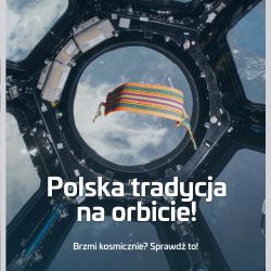 Zdjęcie krajki -&nbsp;fragmentu tkaniny ludowej w formie bransoletki na ISS