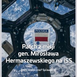 Zdjęcie oryginalnej naszywki z misji gen. Mirosława Hermaszewskiego na ISS.