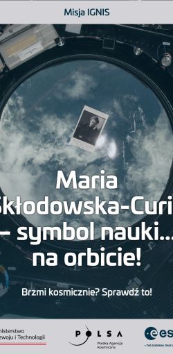 Zdjęcie pamiątek związanych z Marią Skłodowską-Curie na ISS.